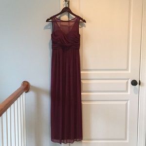 Davids Bridal Wine Burgundy Bridesmaid Prom Dress